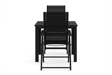 Tunis utendørs kafésett 70x70 cm med 2 Sanna posisjonsstoler - Svart/Svart - Hagemøbler & utemiljø - Hagegruppe - Cafemøbler & cafesett