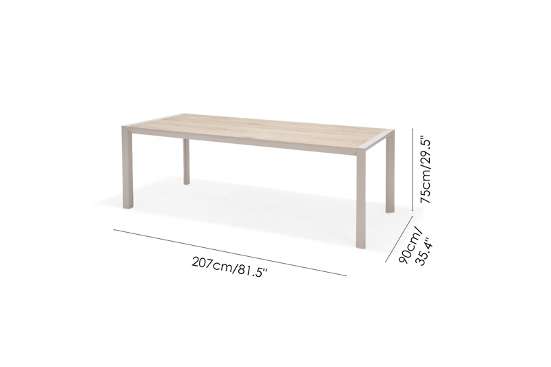Urbanite Spisegruppe 205 cm 6 lenestoler - Grå - Hagemøbler & utemiljø - Hagegruppe - Spisegrupper hage