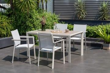 Urbanite Spisegruppe Utendørs 160 cm 4 Lenestoler - Grå - Hagemøbler & utemiljø - Hagegruppe - Spisegrupper hage