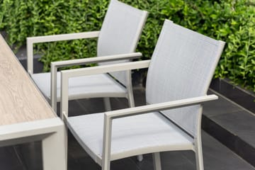Urbanite Spisegruppe Utendørs 160 cm 6 Lenestoler - Grå - Hagemøbler & utemiljø - Hagegruppe - Spisegrupper hage