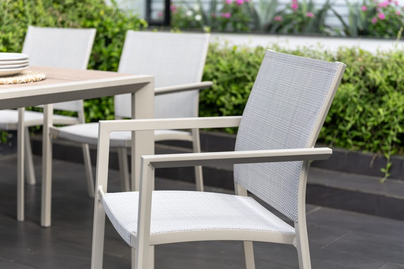Urbanite Spisegruppe Utendørs 160 cm 6 Lenestoler - Grå - Hagemøbler & utemiljø - Hagegruppe - Spisegrupper hage