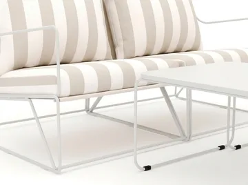 Usteryd 2-seters loungesofa med settbord - Beige/Stripet - Hagemøbler & utemiljø - Loungemøbler - Loungegrupper