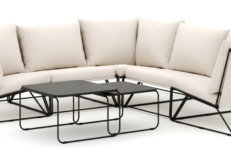 Usteryd utendørs hjørnesofa 5-seter vendbar - Svart/Beige - Hagemøbler & utemiljø - Hagegruppe - Sofagruppe utendørs