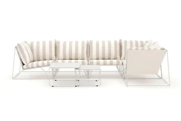 Usteryd utendørs hjørnesofa 5-seters vendbar - Beige/Stripete - Hagemøbler & utemiljø - Hagegruppe - Sofagruppe utendørs