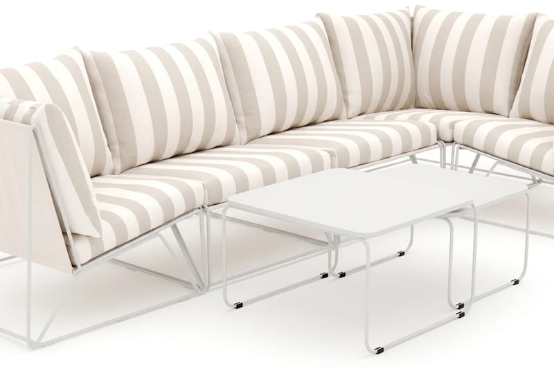 Usteryd utendørs hjørnesofa 5-seters vendbar - Beige/Stripete - Hagemøbler & utemiljø - Hagegruppe - Sofagruppe utendørs