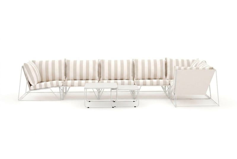 Usteryd utendørs hjørnesofa 6-seters vendbar - Beige/Stripete - Hagemøbler & utemiljø - Hagegruppe - Sofagruppe utendørs