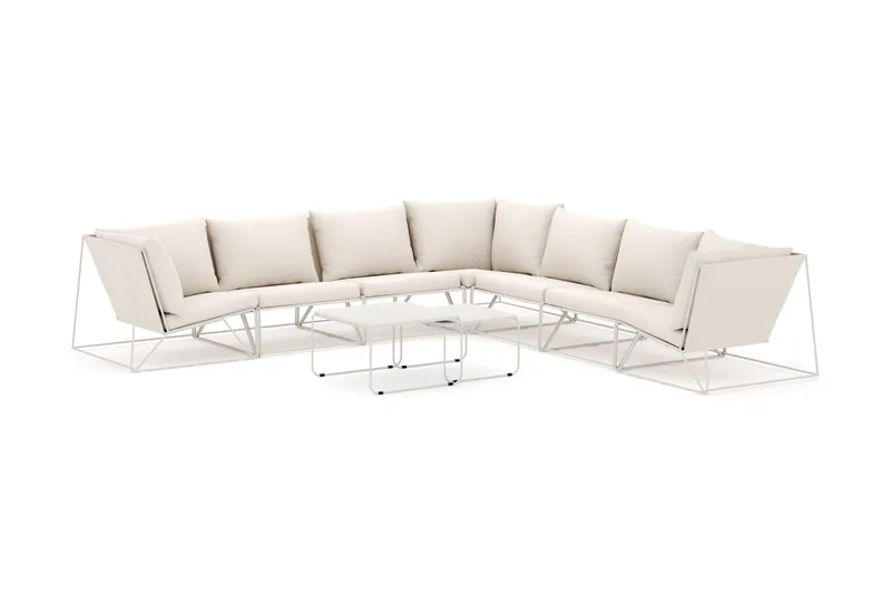 Usteryd utendørs hjørnesofa 7-seter vendbar, Beige/Beige
