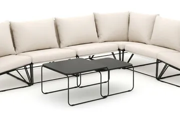 Usteryd utendørs L-sofa 6-seters vendbar - Svart/Beige - Hagemøbler & utemiljø - Hagegruppe - Sofagruppe utendørs