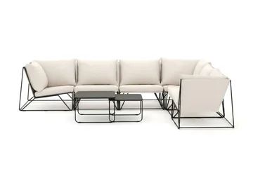 Usteryd utendørs L-sofa 6-seters vendbar - Svart/Beige - Hagemøbler & utemiljø - Hagegruppe - Sofagruppe utendørs