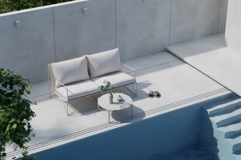 Usteryd Utesofa 2-seter med Usteryd Sofabord - Beige - Hagemøbler & utemiljø - Loungemøbler - Loungegrupper