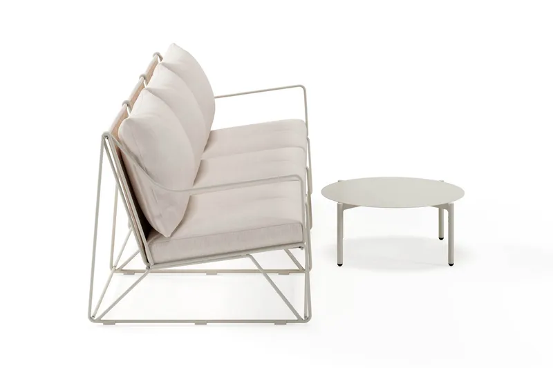 Usteryd Utesofa 3-seter med Usteryd Sofabord - Beige - Hagemøbler & utemiljø - Loungemøbler - Loungegrupper