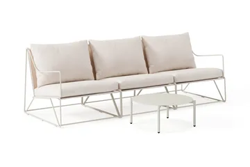 Usteryd Utesofa 3-seter med Usteryd Sofabord - Beige - Hagemøbler & utemiljø - Loungemøbler - Loungegrupper