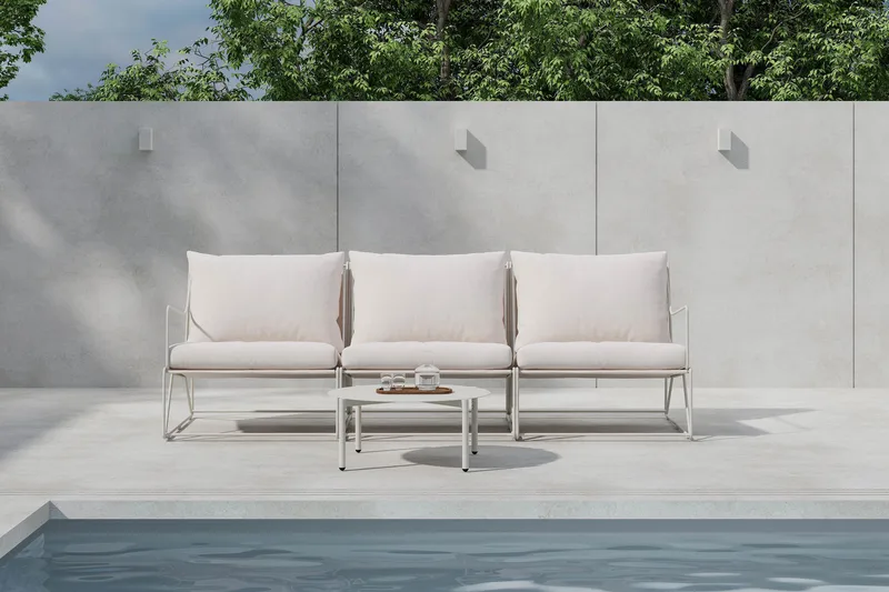 Usteryd Utesofa 3-seter med Usteryd Sofabord - Beige - Hagemøbler & utemiljø - Loungemøbler - Loungegrupper