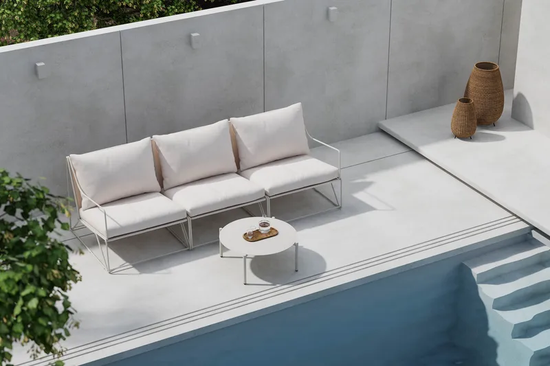 Usteryd Utesofa 3-seter med Usteryd Sofabord - Beige - Hagemøbler & utemiljø - Loungemøbler - Loungegrupper