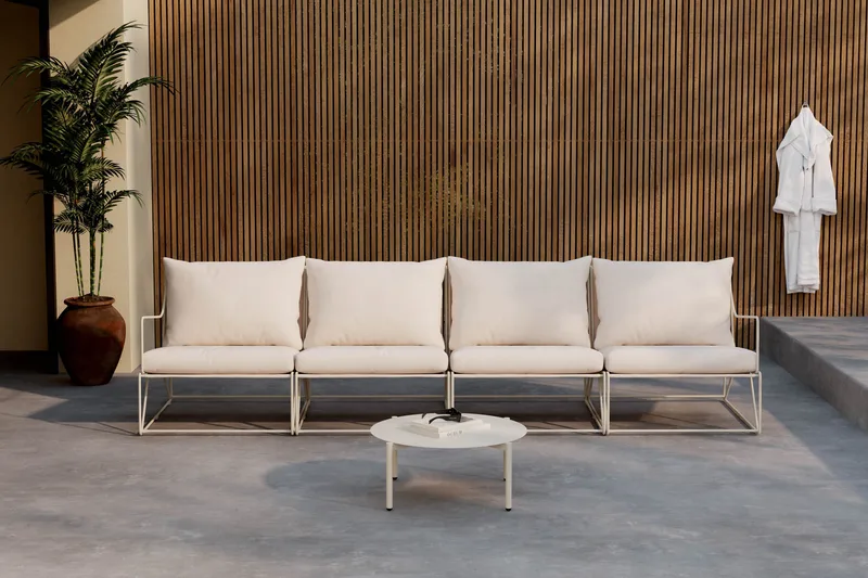 Usteryd Utesofa 4-seter med Usteryd Sofabord - Beige - Hagemøbler & utemiljø - Loungemøbler - Loungegrupper