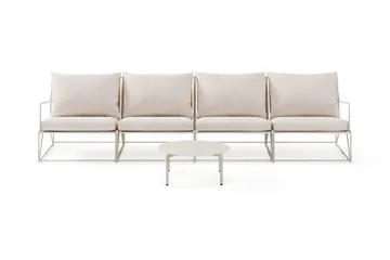 Usteryd Utesofa 4-seter med Usteryd Sofabord - Beige - Hagemøbler & utemiljø - Loungemøbler - Loungegrupper