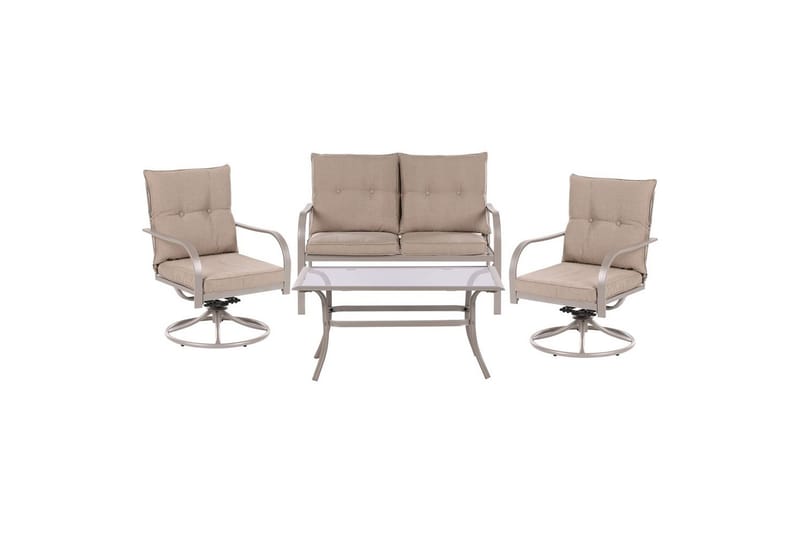 Utegruppe Mestrino - Beige, svart - Hagemøbler & utemiljø - Hagegruppe - Sofagruppe utendørs