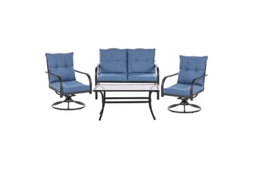 Utegruppe Mestrino - Blå, Svart - Hagemøbler & utemiljø - Hagegruppe - Sofagruppe utendørs