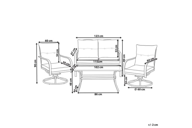 Utegruppe Mestrino - Blå, Svart - Hagemøbler & utemiljø - Hagegruppe - Sofagruppe utendørs