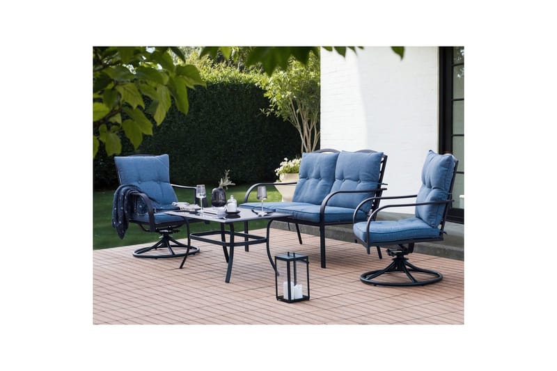Utegruppe Mestrino - Blå, Svart - Hagemøbler & utemiljø - Hagegruppe - Sofagruppe utendørs