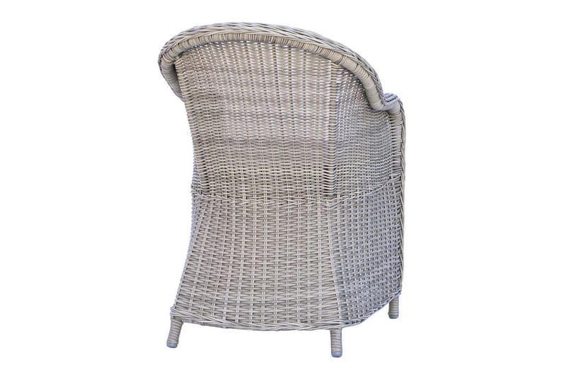 Utendørs møbelgruppe Ø 112 cm bord & 4 Belize grå stoler Brun - Brun - Hagemøbler & utemiljø - Hagegruppe - Spisegrupper hage