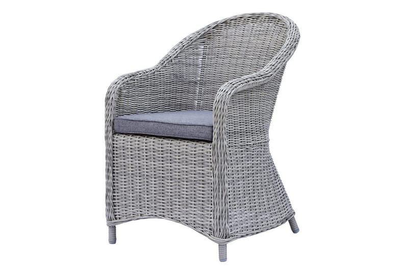 Utendørs møbelgruppe Ø 112 cm bord & 4 Belize grå stoler Brun - Brun - Hagemøbler & utemiljø - Hagegruppe - Spisegrupper hage