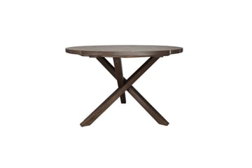 Utendørs møbelgruppe Ø 112 cm bord & 4 Belize grå stoler Brun - Brun - Hagemøbler & utemiljø - Hagegruppe - Spisegrupper hage