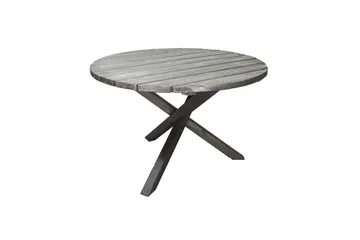 Utendørs møbelgruppe Ø 112 cm bord & 4 Belize grå stoler Grå - Grå - Hagemøbler & utemiljø - Hagegruppe - Spisegrupper hage