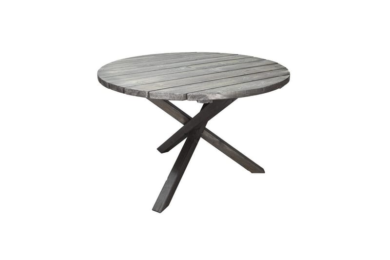 Utendørs møbelgruppe Ø 112 cm bord & 4 Belize grå stoler Grå - Grå - Hagemøbler & utemiljø - Hagegruppe - Spisegrupper hage