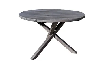 Utendørs møbelgruppe Ø 112 cm bord & 4 Belize grå stoler Grå - Grå - Hagemøbler & utemiljø - Hagegruppe - Spisegrupper hage