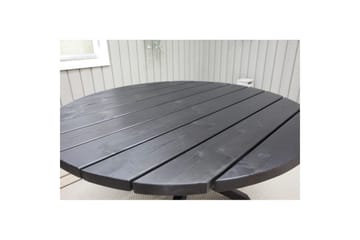 Utendørs møbelgruppe Ø 112 cm bord & 4 Belize grå stoler Svart - Svart - Hagemøbler & utemiljø - Hagegruppe - Spisegrupper hage