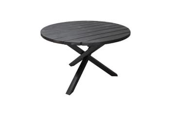 Utendørs møbelgruppe Ø 112 cm bord & 4 Belize grå stoler Svart - Svart - Hagemøbler & utemiljø - Hagegruppe - Spisegrupper hage