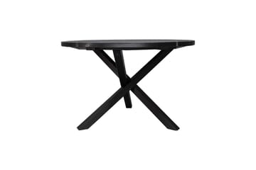 Utendørs møbelgruppe Ø 112 cm bord & 4 Belize grå stoler Svart - Svart - Hagemøbler & utemiljø - Hagegruppe - Spisegrupper hage