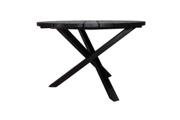Utendørs møbelgruppe Ø 112 cm bord & 4 Belize grå stoler Svart - Svart - Hagemøbler & utemiljø - Hagegruppe - Spisegrupper hage