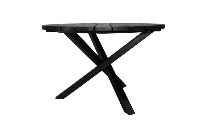Utendørs møbelgruppe Ø 112 cm bord & 4 Belize grå stoler Svart - Svart - Hagemøbler & utemiljø - Hagegruppe - Spisegrupper hage