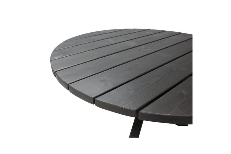 Utendørs møbelgruppe Ø 112 cm bord & 4 Belize grå stoler Svart - Svart - Hagemøbler & utemiljø - Hagegruppe - Spisegrupper hage