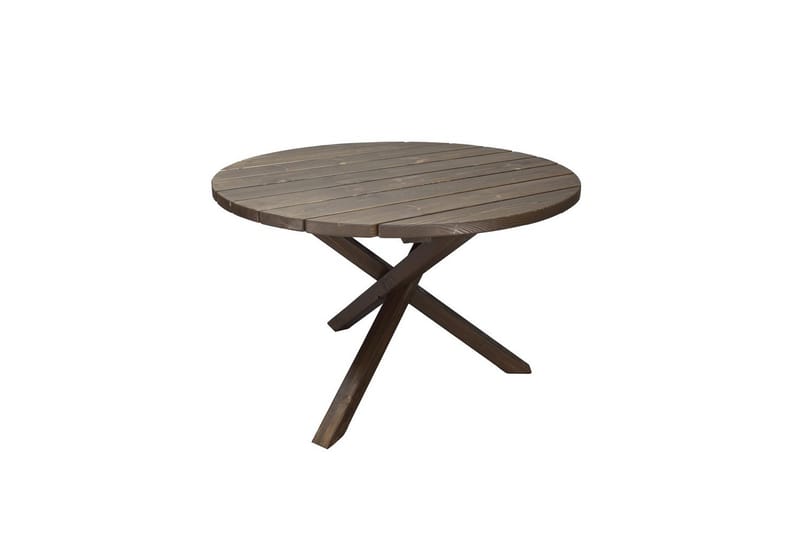 Utendørs møbelgruppe Ø 112 cm bord & 4 Belize naturlig stoler Brun - Brun - Hagemøbler & utemiljø - Hagegruppe - Spisegrupper hage