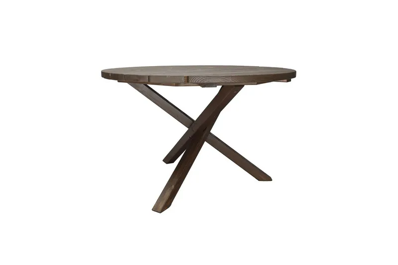 Utendørs møbelgruppe Ø 112 cm bord & 4 Belize naturlig stoler Brun - Brun - Hagemøbler & utemiljø - Hagegruppe - Spisegrupper hage