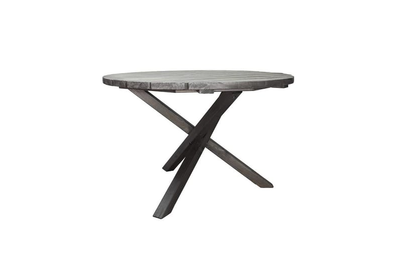 Utendørs møbelgruppe Ø 112 cm bord & 4 Levanto grå stoler Grå - Grå - Hagemøbler & utemiljø - Hagegruppe - Spisegrupper hage