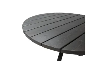 Utendørs møbelgruppe Ø 112 cm bord & 4 Levanto grå stoler Svart - Svart - Hagemøbler & utemiljø - Hagegruppe - Spisegrupper hage