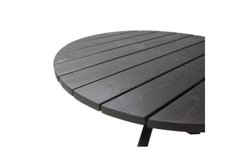 Utendørs møbelgruppe Ø 112 cm bord & 4 Levanto grå stoler Svart - Svart - Hagemøbler & utemiljø - Hagegruppe - Spisegrupper hage