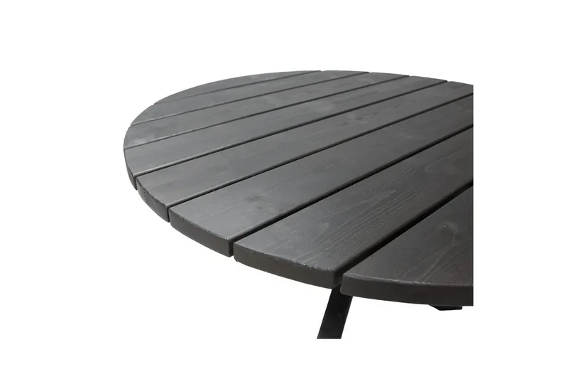 Utendørs møbelgruppe Ø 112 cm bord & 4 Levanto grå stoler Svart - Svart - Hagemøbler & utemiljø - Hagegruppe - Spisegrupper hage