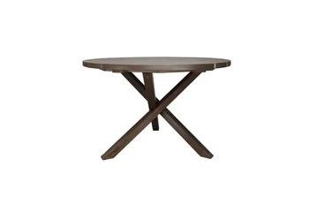 Utendørs møbelgruppe Ø 112 cm bord & 4 Merida grå stoler Brun - Brun - Hagemøbler & utemiljø - Hagegruppe - Spisegrupper hage