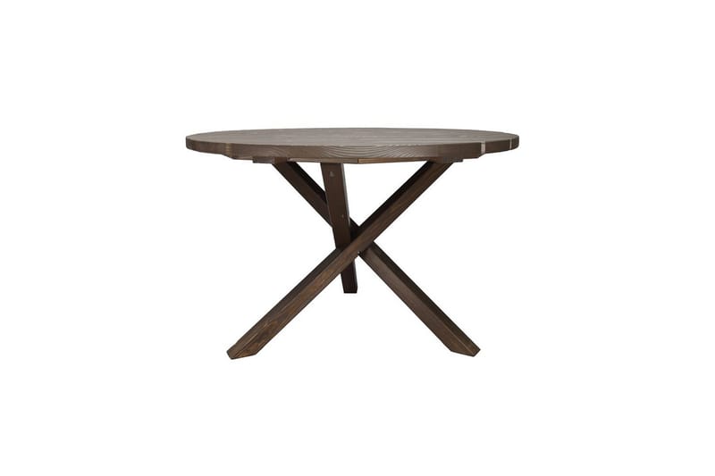Utendørs møbelgruppe Ø 112 cm bord & 4 Merida grå stoler Brun - Brun - Hagemøbler & utemiljø - Hagegruppe - Spisegrupper hage