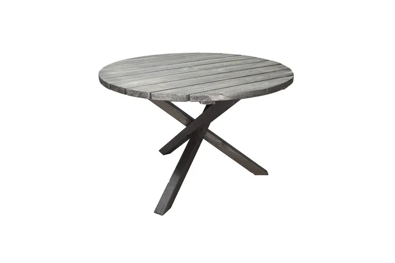 Utendørs møbelgruppe Ø 112 cm bord & 4 Merida grå stoler Grå - Grå - Hagemøbler & utemiljø - Hagegruppe - Spisegrupper hage