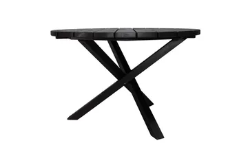 Utendørs møbelgruppe Ø 112 cm bord & 4 Merida grå stoler Svart - Svart - Hagemøbler & utemiljø - Hagegruppe - Spisegrupper hage