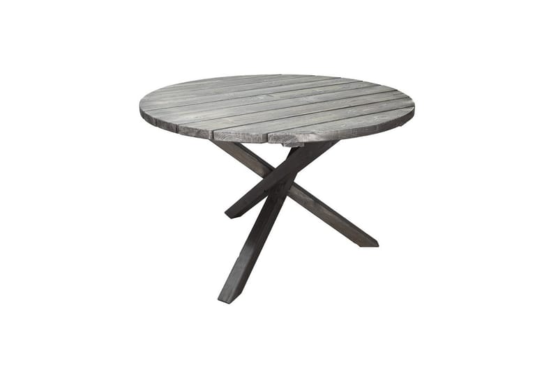 Utendørs møbelgruppe Ø 112 cm bord & 4 Merida naturlig stoler Grå - Grå - Hagemøbler & utemiljø - Hagegruppe - Cafemøbler & cafesett