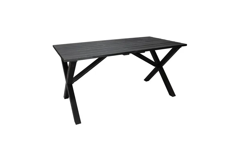 Utendørs møbelgruppe 150 cm bord & 4 Belize grå stoler Svart - Svart - Hagemøbler & utemiljø - Hagegruppe - Spisegrupper hage