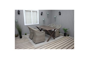 Utendørs møbelgruppe 150 cm bord & 4 Belize naturlig stoler Brun - Brun - Hagemøbler & utemiljø - Hagegruppe - Spisegrupper hage