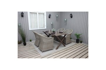 Utendørs møbelgruppe 150 cm bord & 4 Belize naturlig stoler Brun - Brun - Hagemøbler & utemiljø - Hagegruppe - Spisegrupper hage